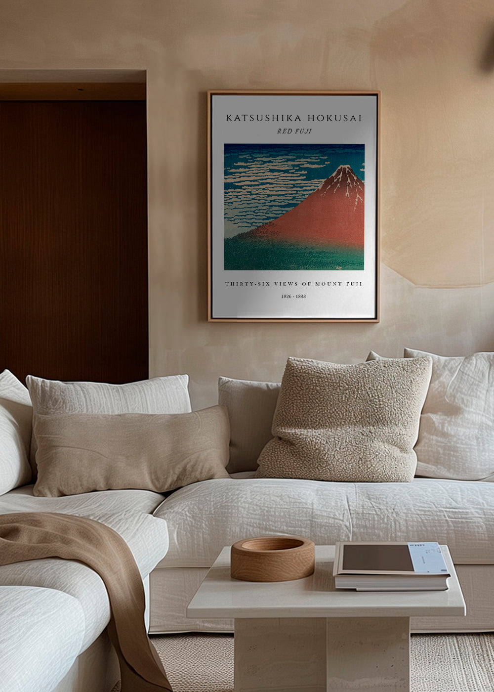 Red Fuji Exhibition White - Katsushika Hokusai