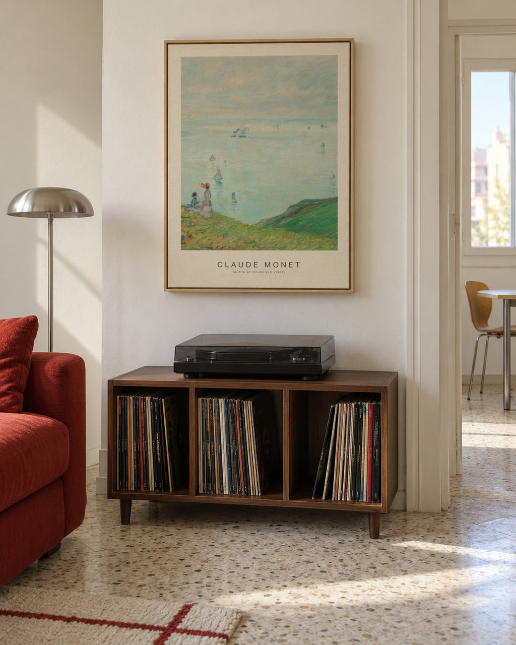 Cliffs at Pourville (Special Edition) - Claude Monet - Framed canvas in an interior