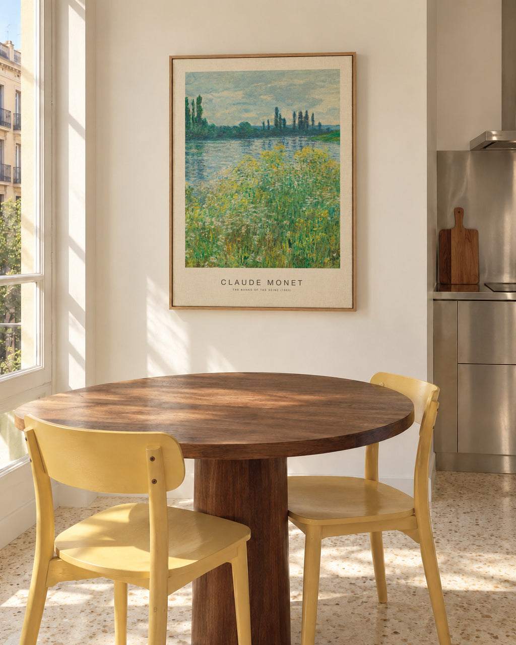The Banks of the Seine (Special Edition) - Claude Monet - Framed canvas in an interior