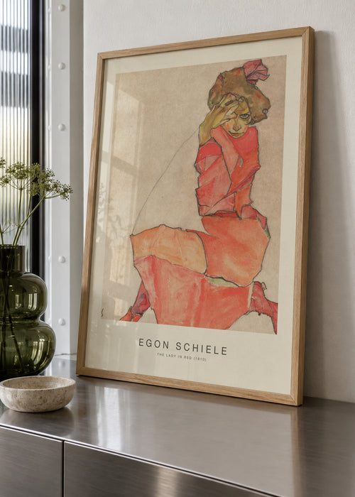 The Lady in Red (Special Edition) - Egon Schiele - Framed poster in an interior