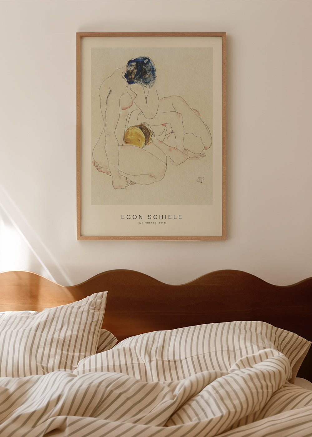 Two Friends (Special Edition) - Egon Schiele - Framed poster in an interior