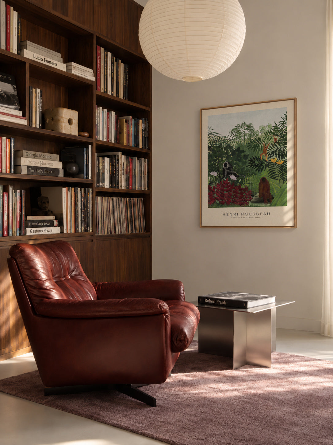 Monkeys in the Jungle (Special Edition) - Henri Rousseau - Framed canvas in an interior