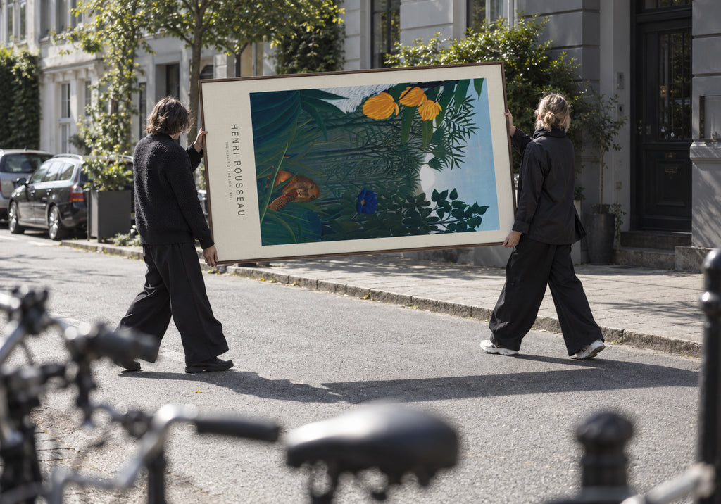The Repast of the Lion (Special Edition) - Henri Rousseau - Framed canvas in an interior