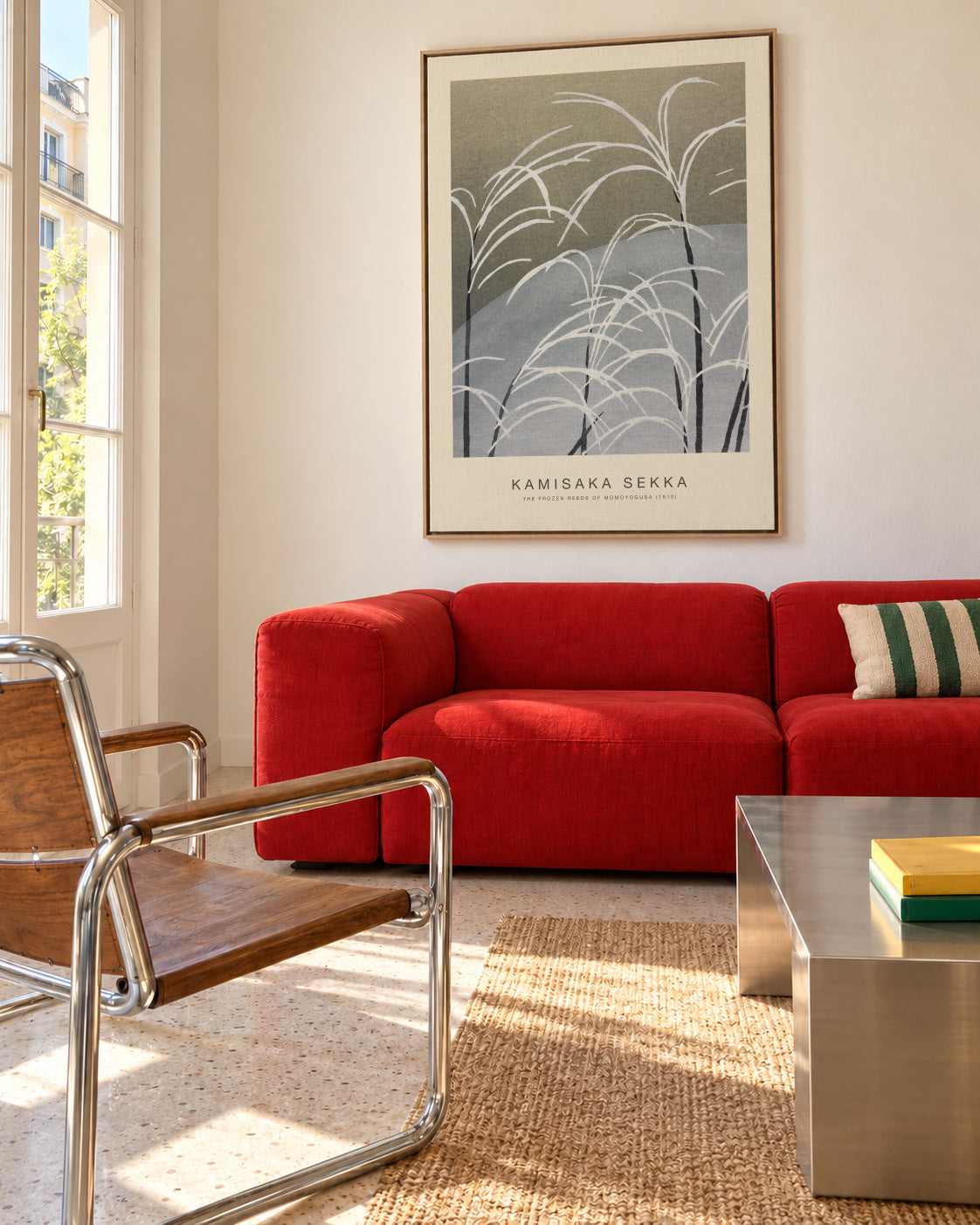 The Frozen Reeds of Momoyogusa (Special Edition) - Kamisaka Sekka - Framed canvas in an interior