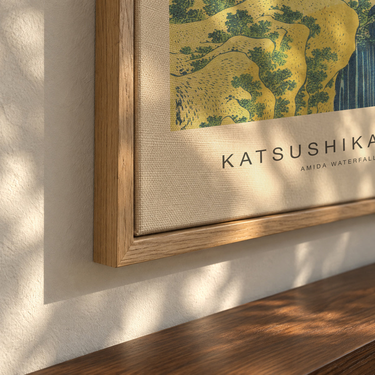 Amida Waterfall (Special Edition) - Katsushika Hokusai - Framed canvas detail