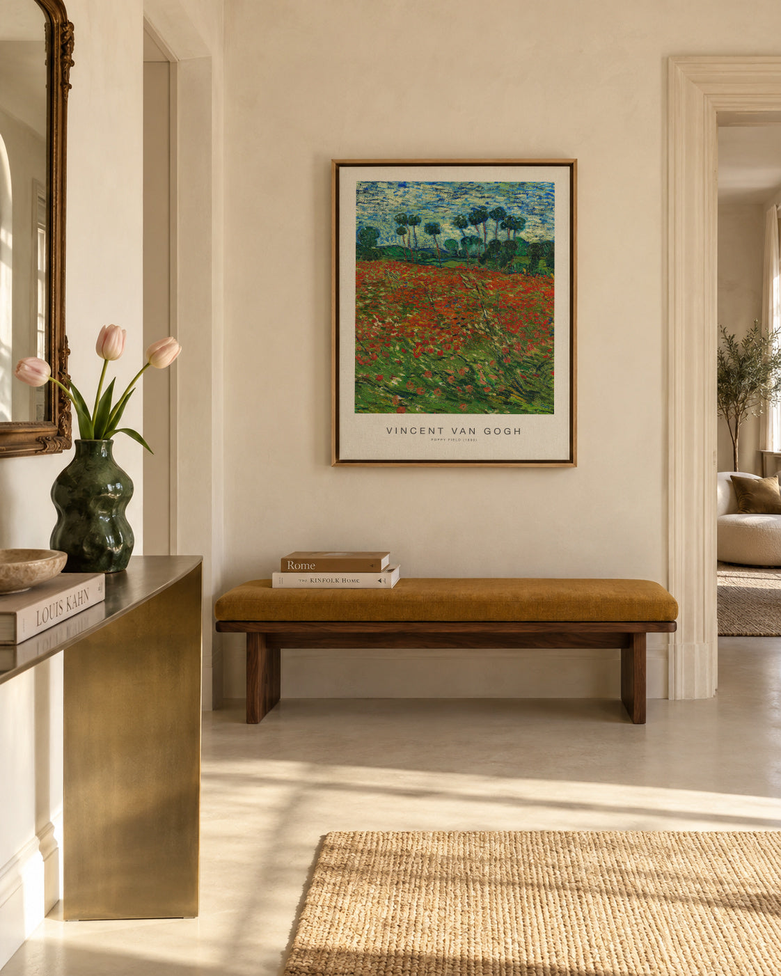 Poppy Field (Special Edition) - Vincent van Gogh - Framed canvas in an interior