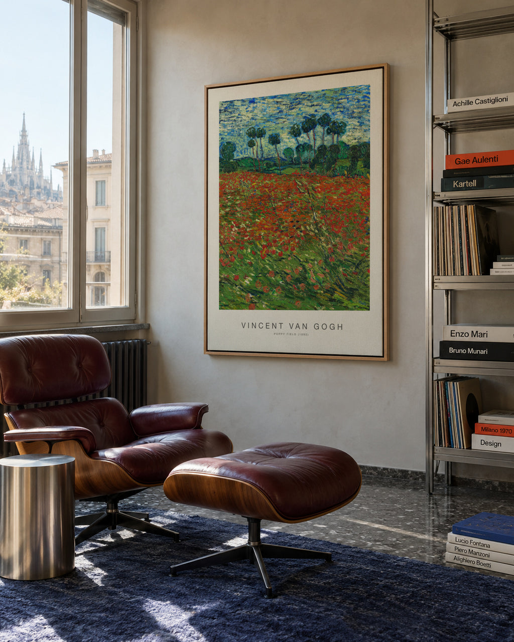 Poppy Field (Special Edition) - Vincent van Gogh - Framed canvas in an interior