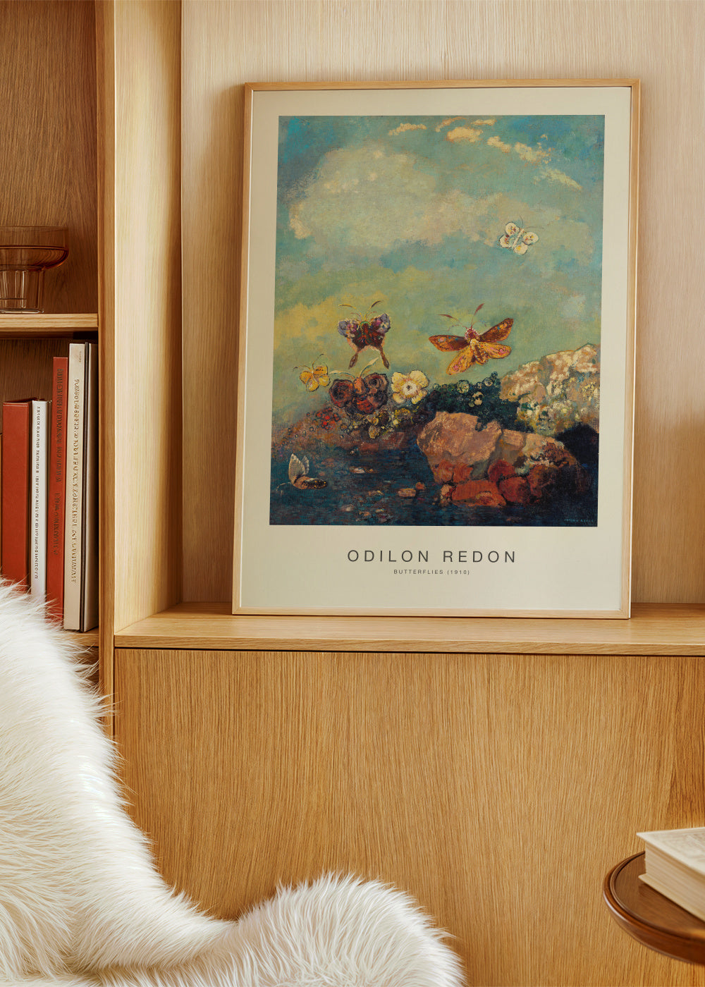 Butterflies (Special Edition) - Odilon Redon - Framed poster in an interior