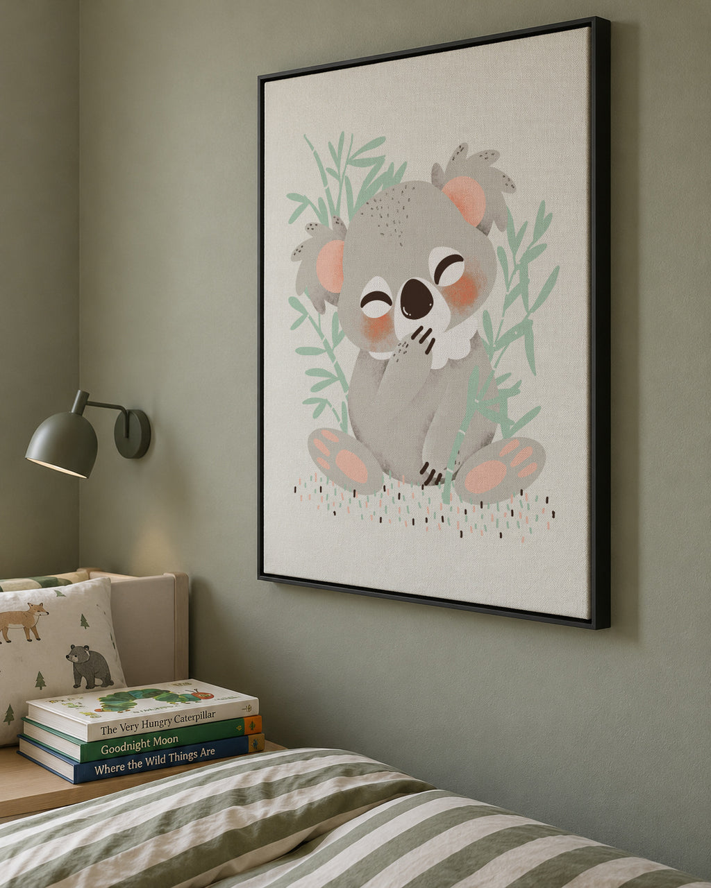 Animignons the Koala - Framed canvas in an interior
