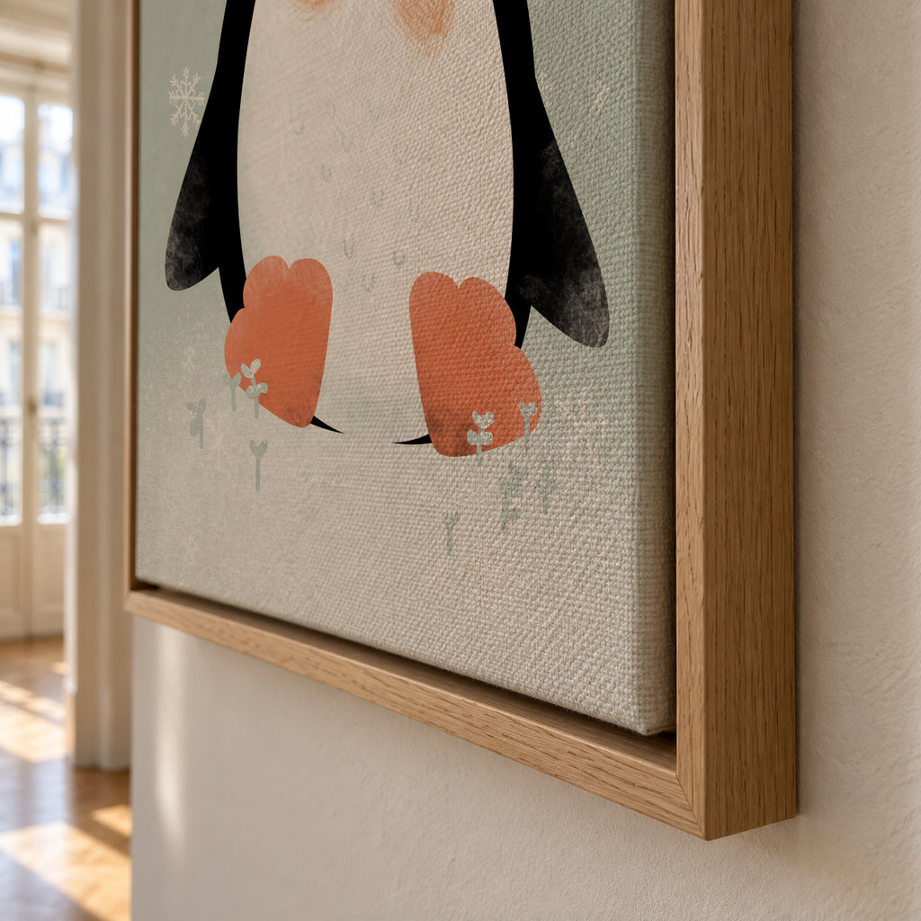 Animignons the Penguin - Framed canvas detail