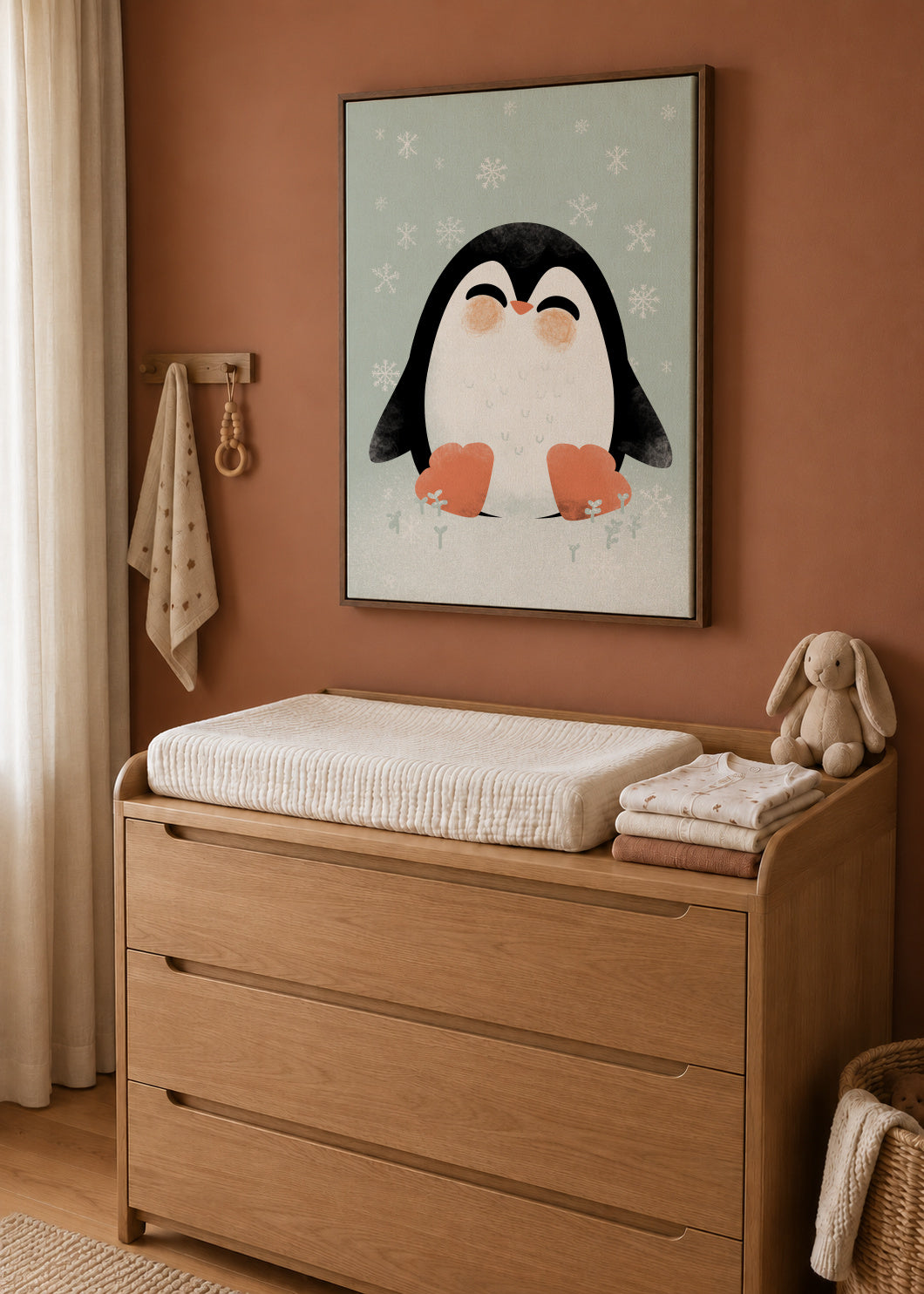 Animignons the Penguin - Framed canvas in an interior