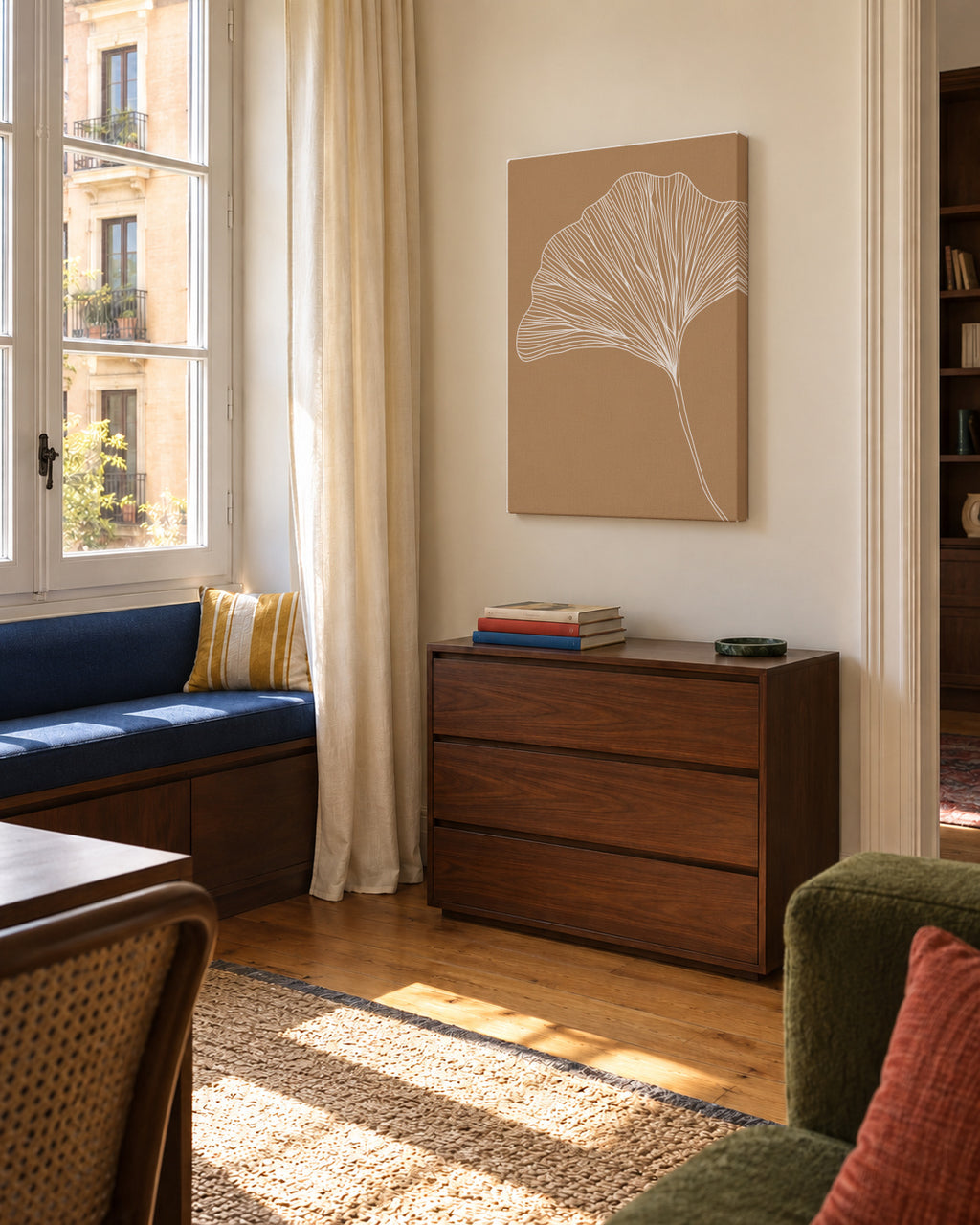 Nude ginkgo - Unframed canvas in an interior