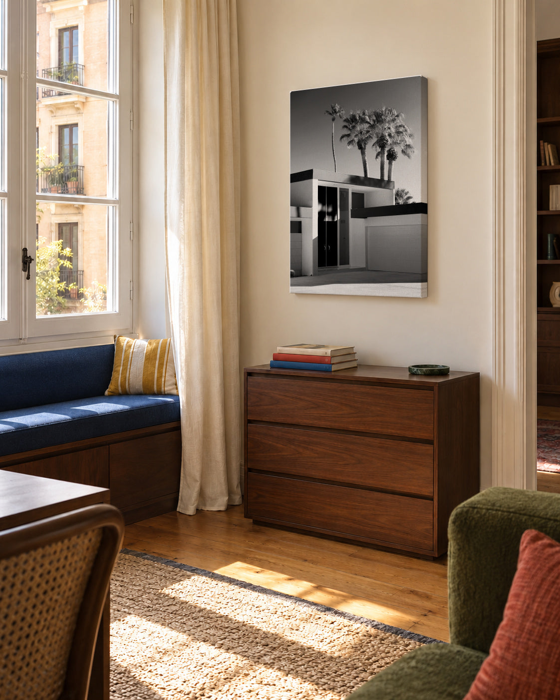 Black California - Palm Springs Modern Design - Unframed canvas in an interior