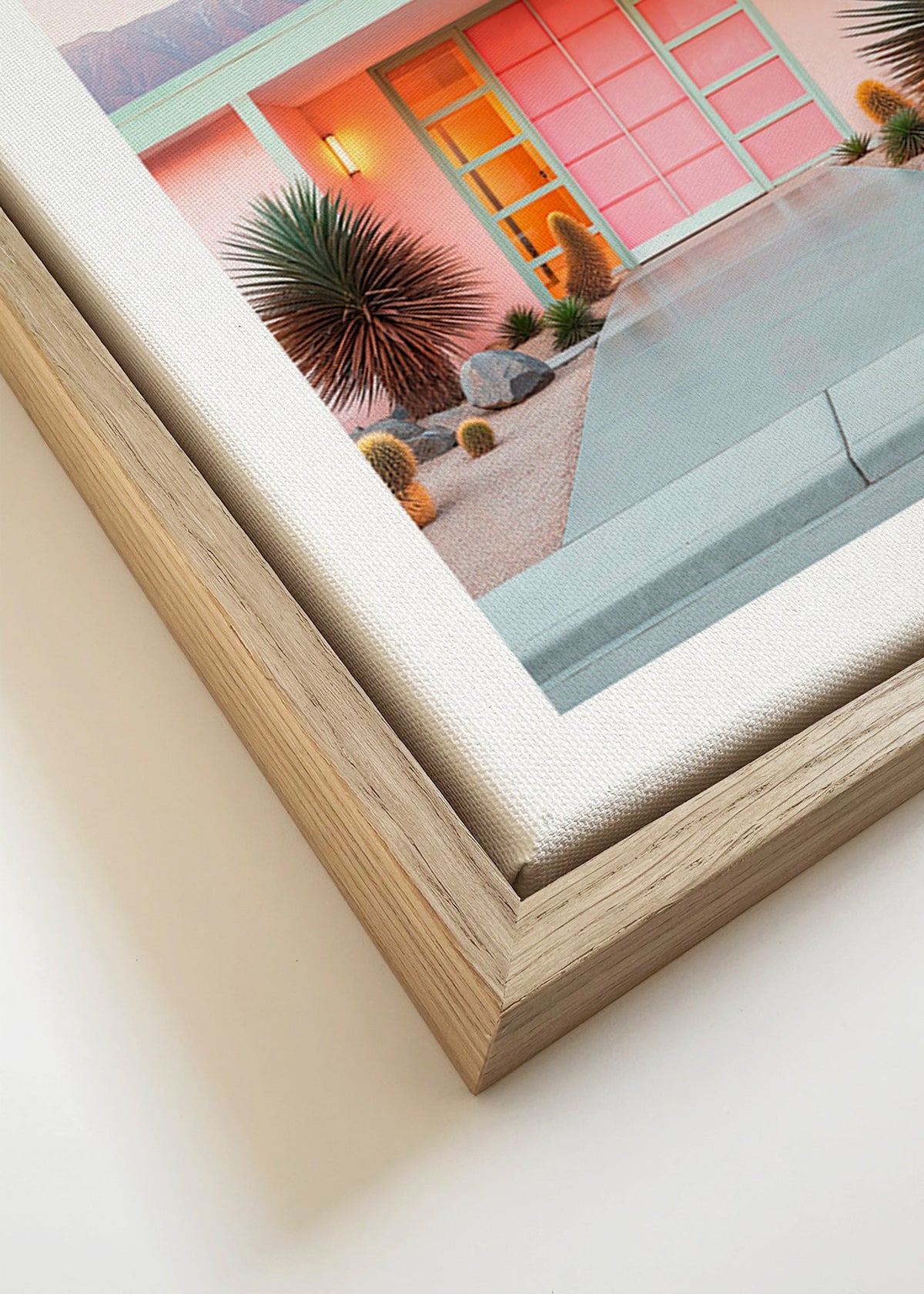 Botanical print Palm Springs pink – Canvas detail
