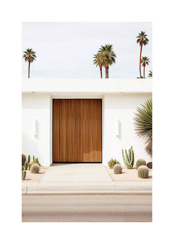 Architectural photograph with slatted door