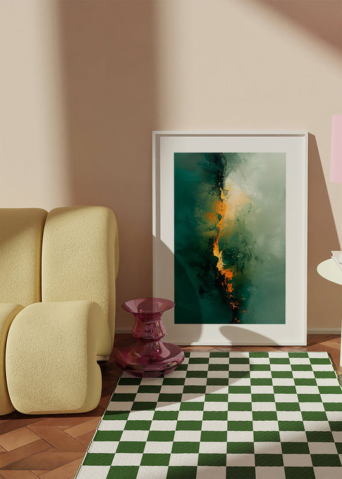 Abstract artwork with vertical green streaks – Product1