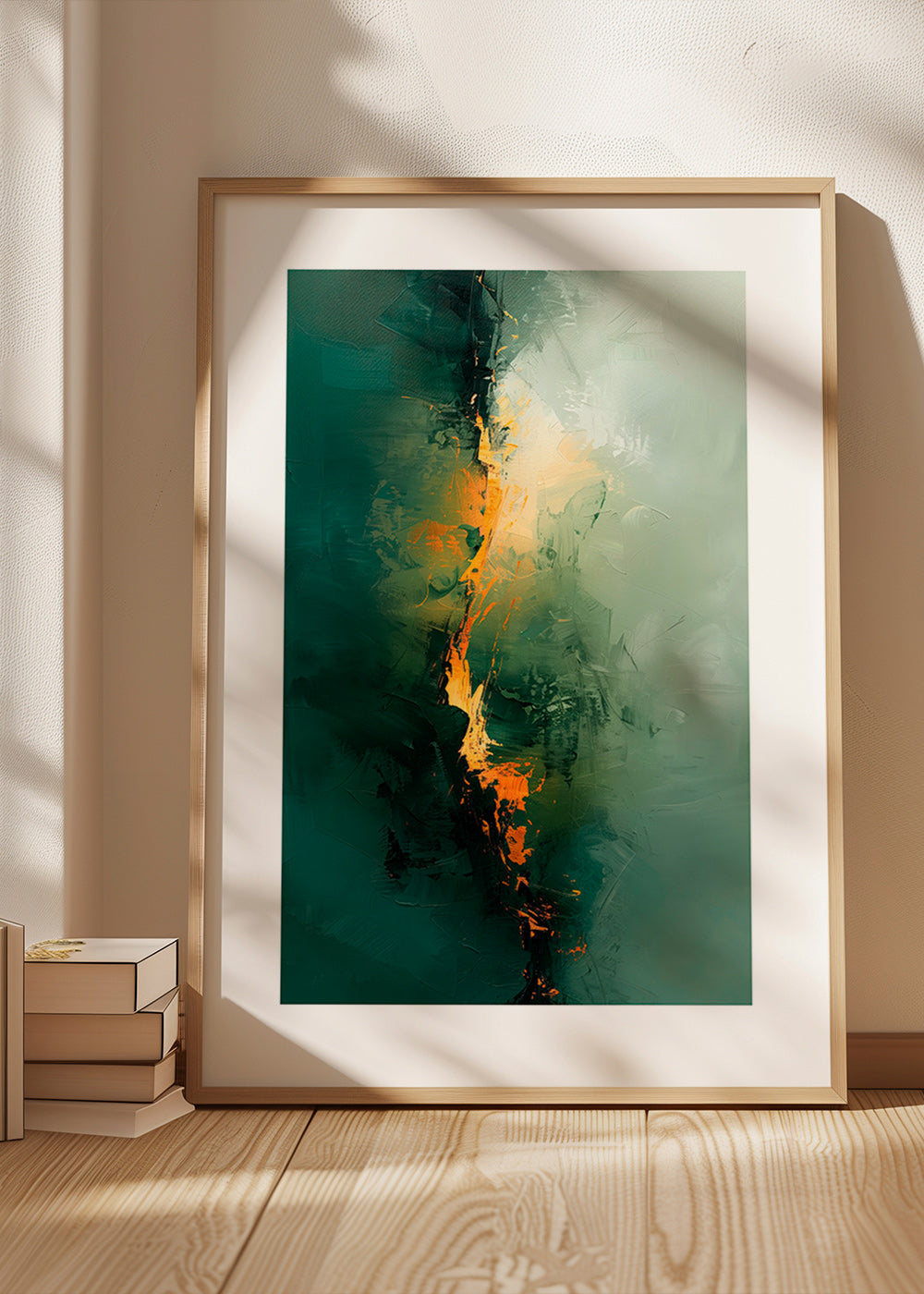 Abstract artwork with vertical green streaks – Product2