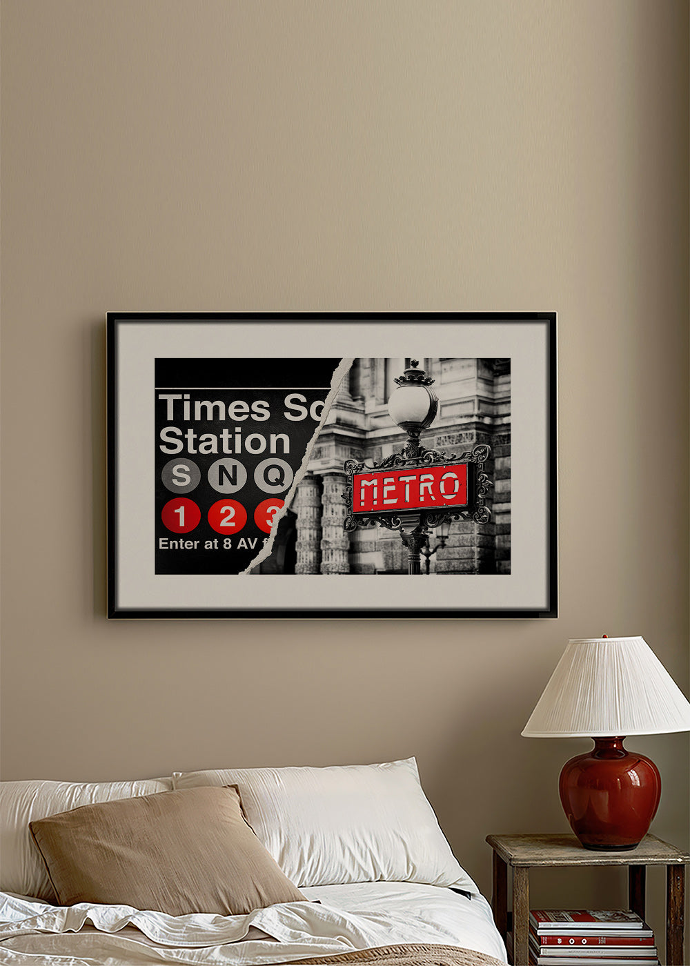 Travel poster with red Metro sign – Canvas2