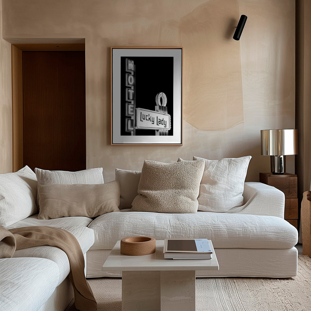 Fotografía Motel Lucky Lady en blanco y negro – Canvas1