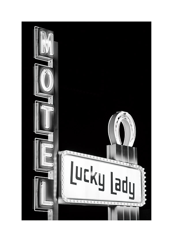 Fotografía Motel Lucky Lady en blanco y negro