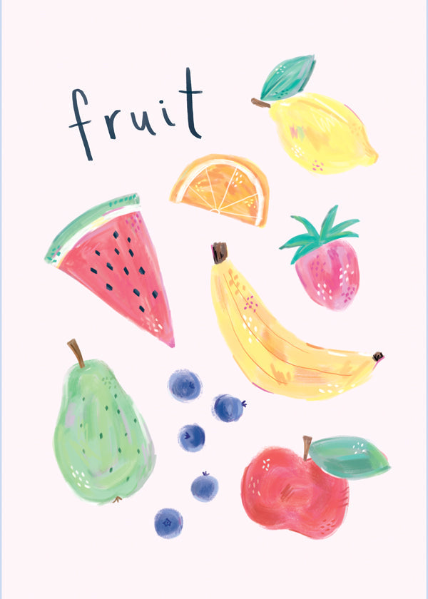 Illustrated Fruit Food Kitchen Art Print