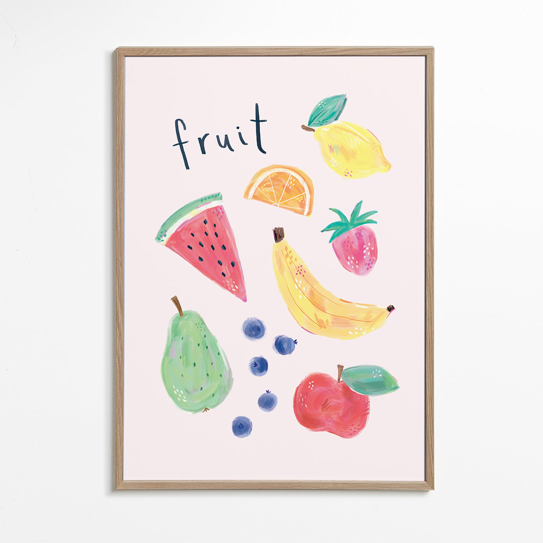 Illustrated Fruit Food Kitchen Art Print