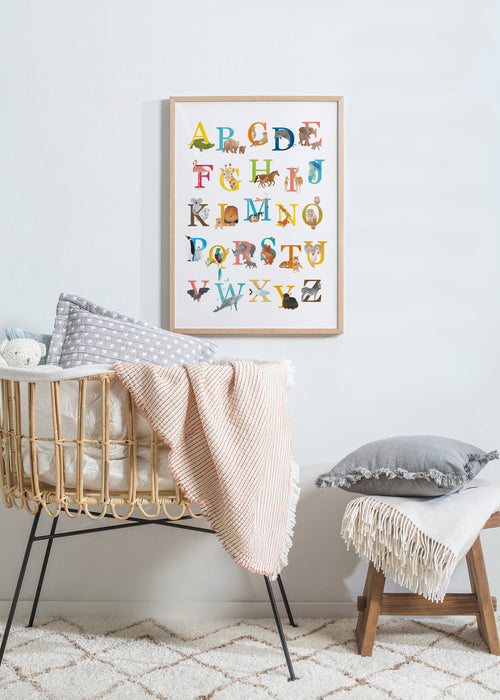 Kids animal alphabet - Framed poster in an interior