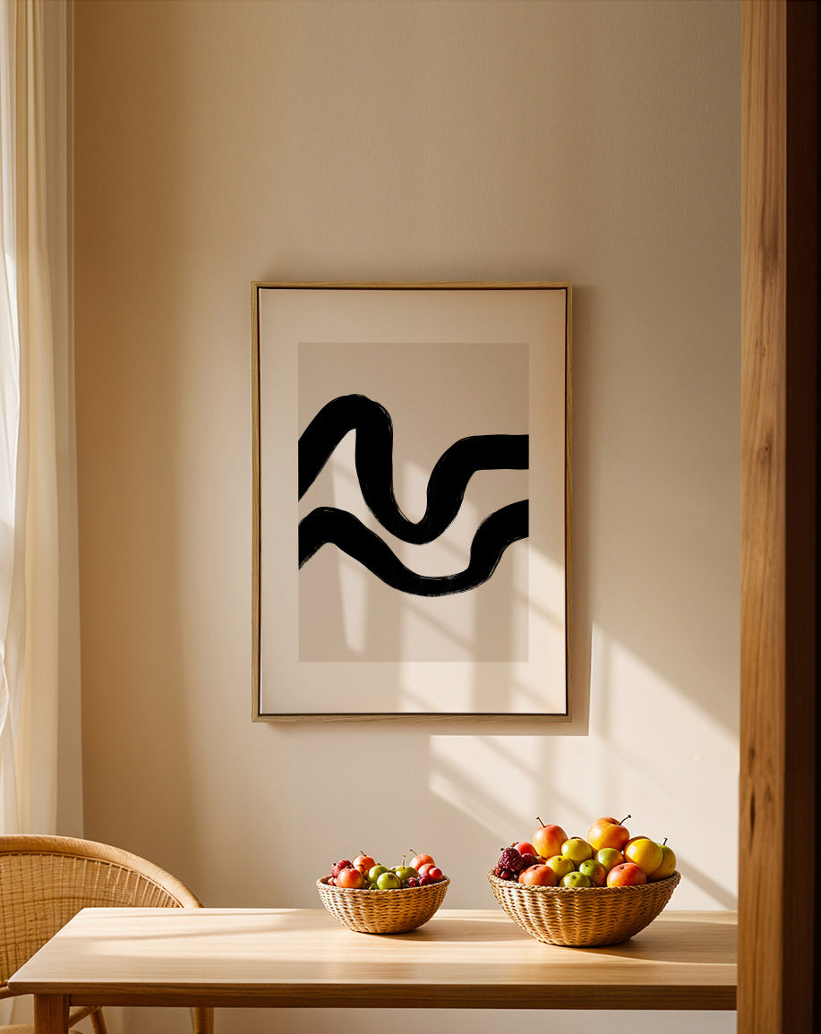 Finding balance - Framed canvas in an interior
