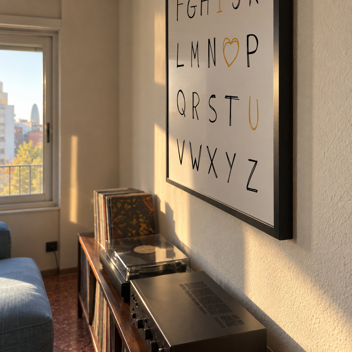 Alphabet I love you - Framed poster detail