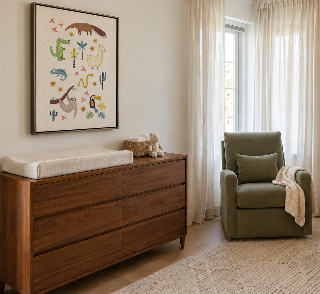 Southamerican animals - Framed canvas in an interior
