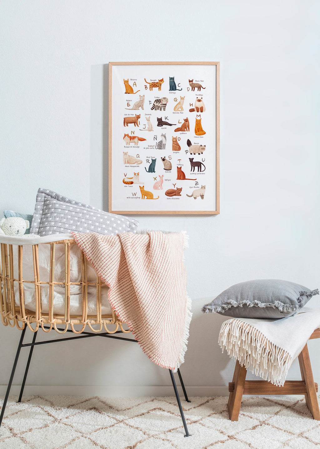 Children's print: Illustrated cat alphabet