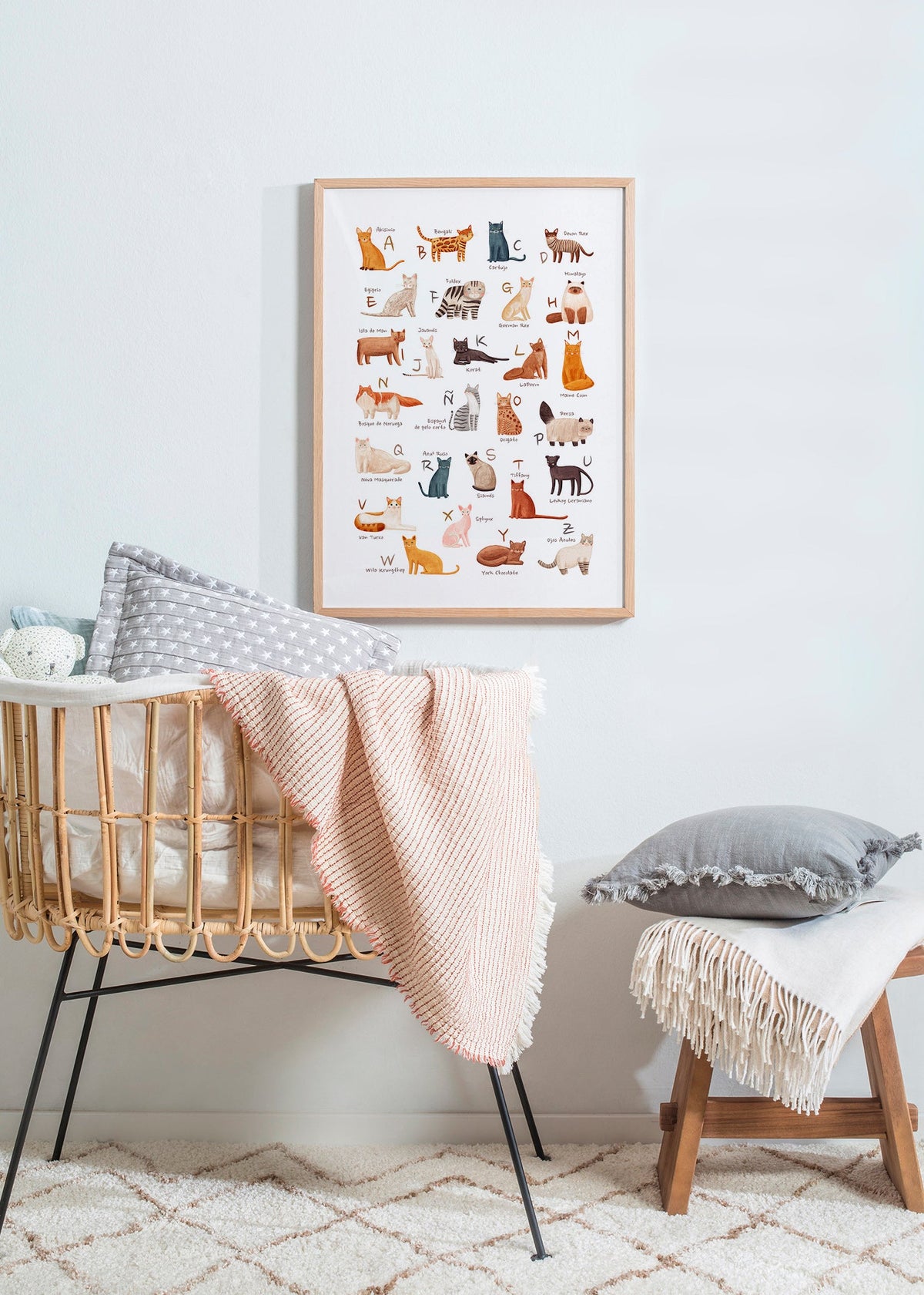 Children's print: Illustrated cat alphabet