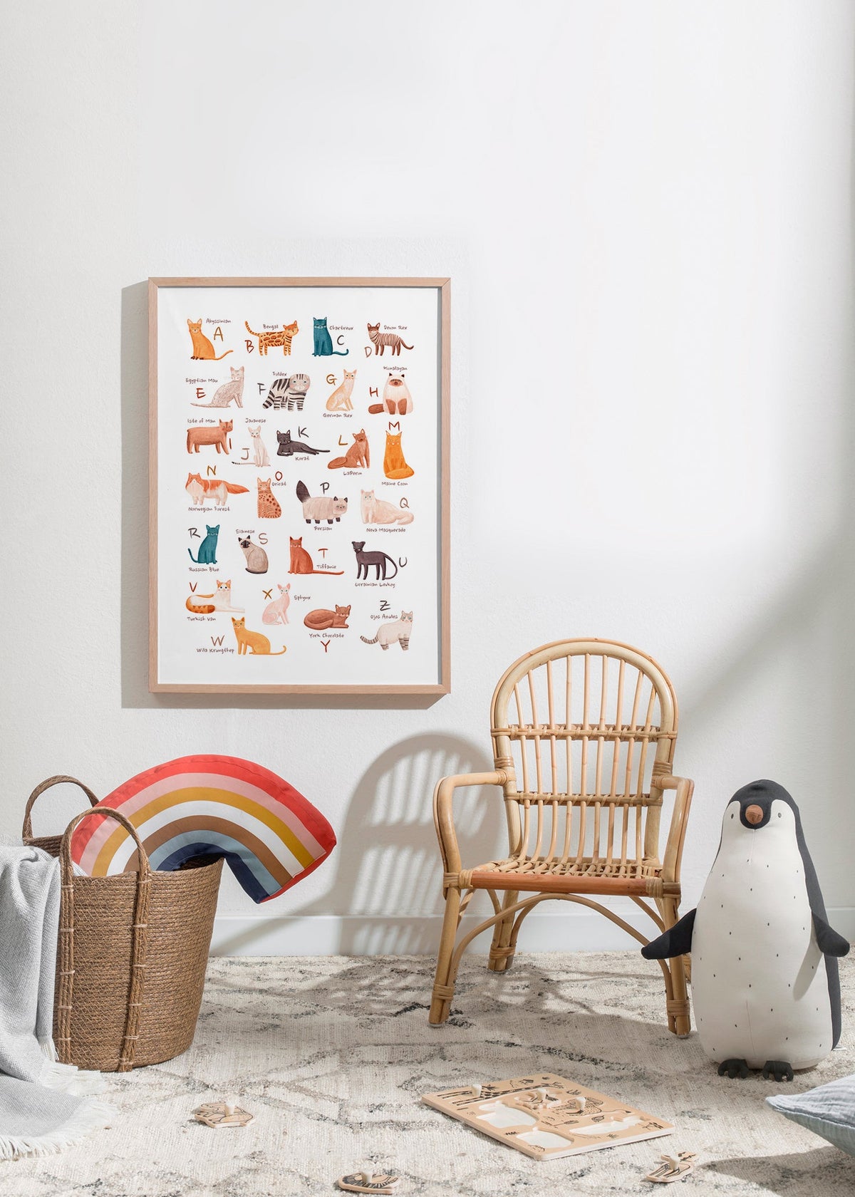 Children's print: illustrated cat alphabet