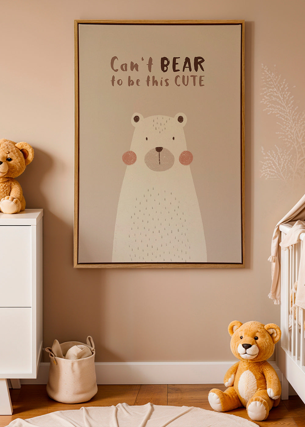 Children's print: cute beige bear