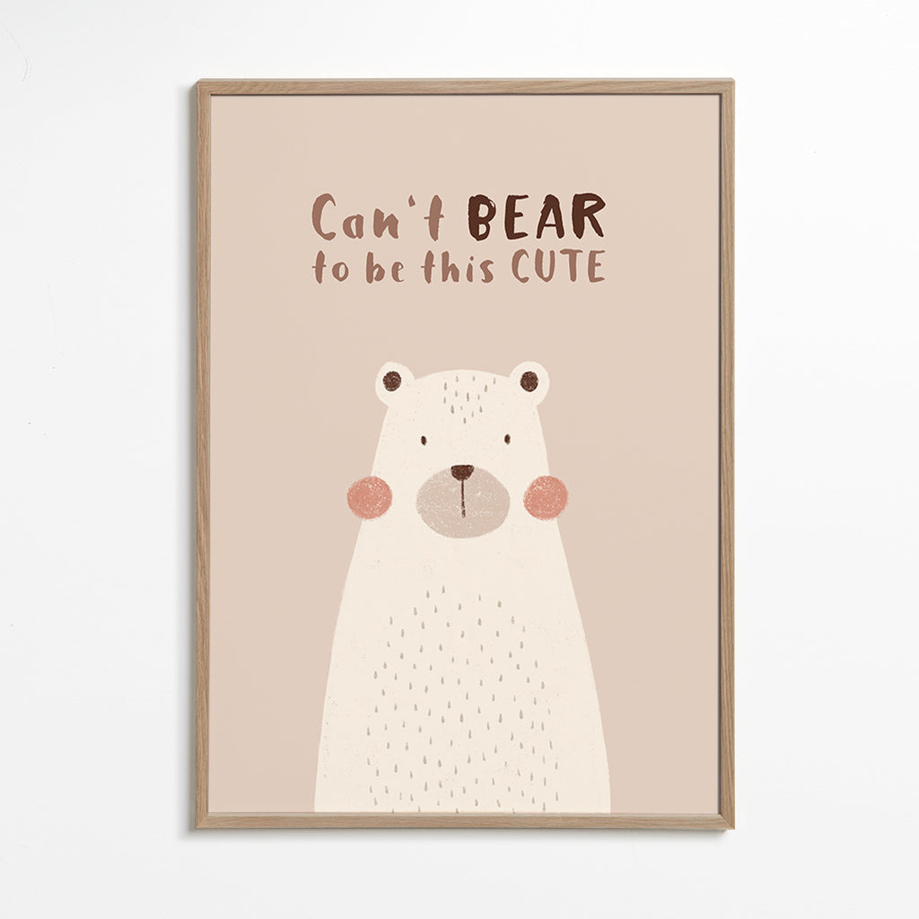 Children's print: cute beige bear