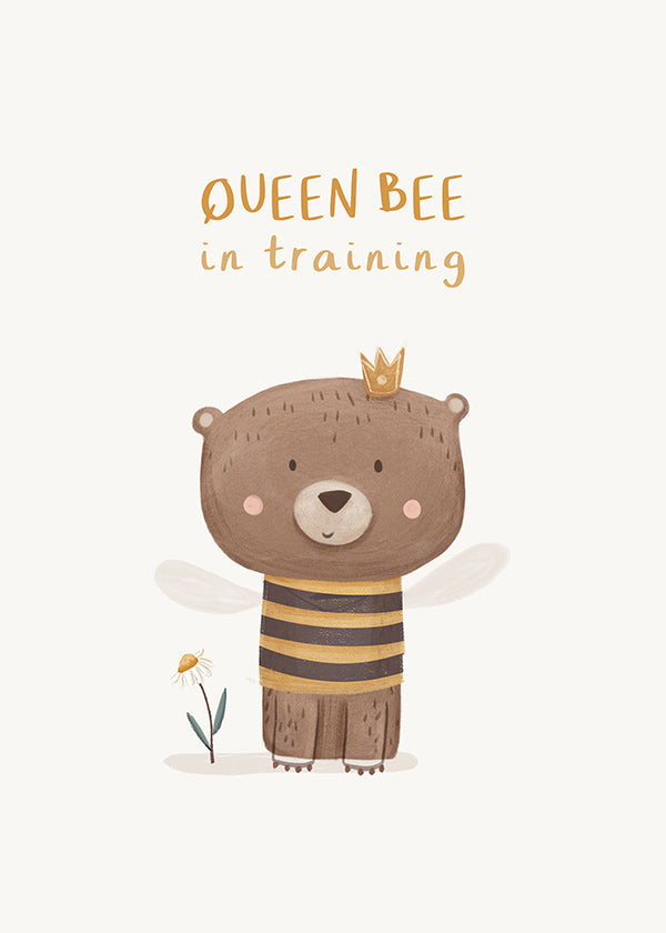 Children's print bear as bee