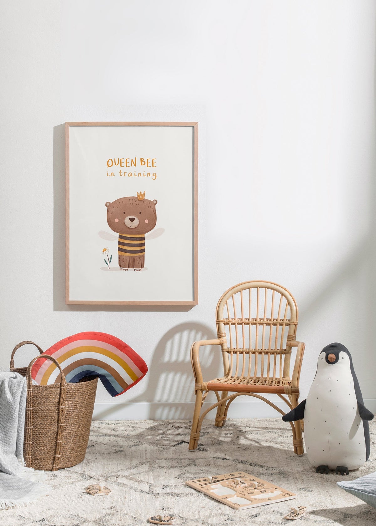 Children's print bear as bee