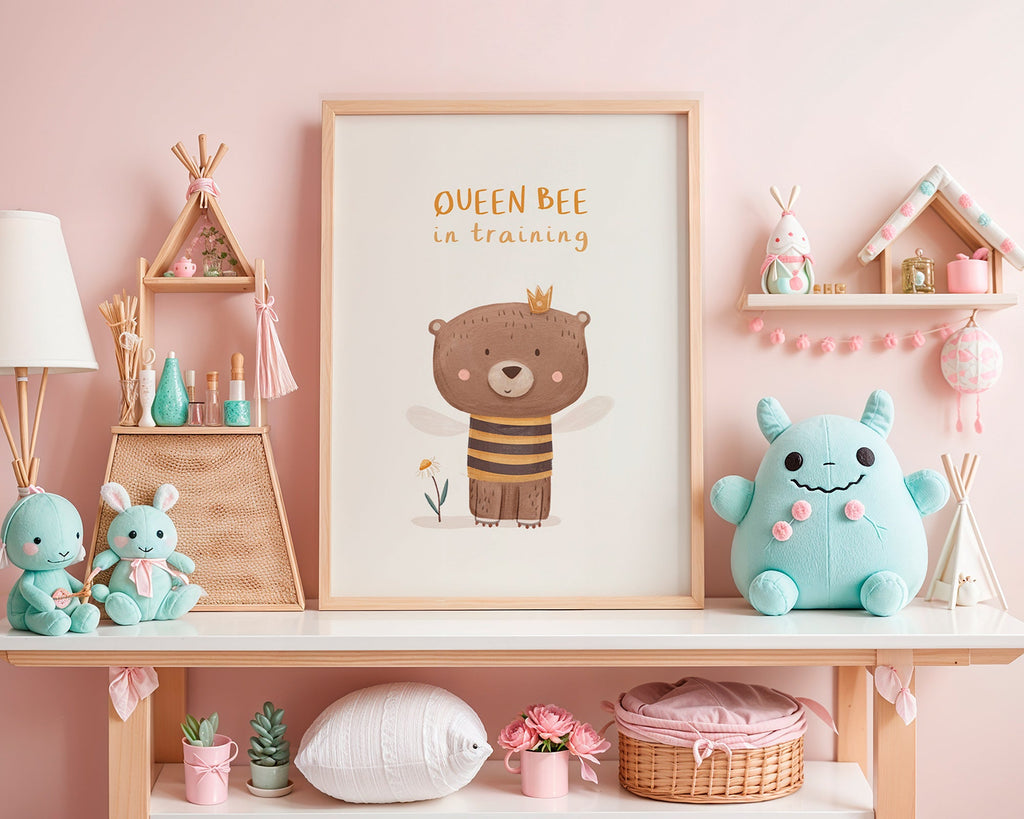 Children's print bear as bee