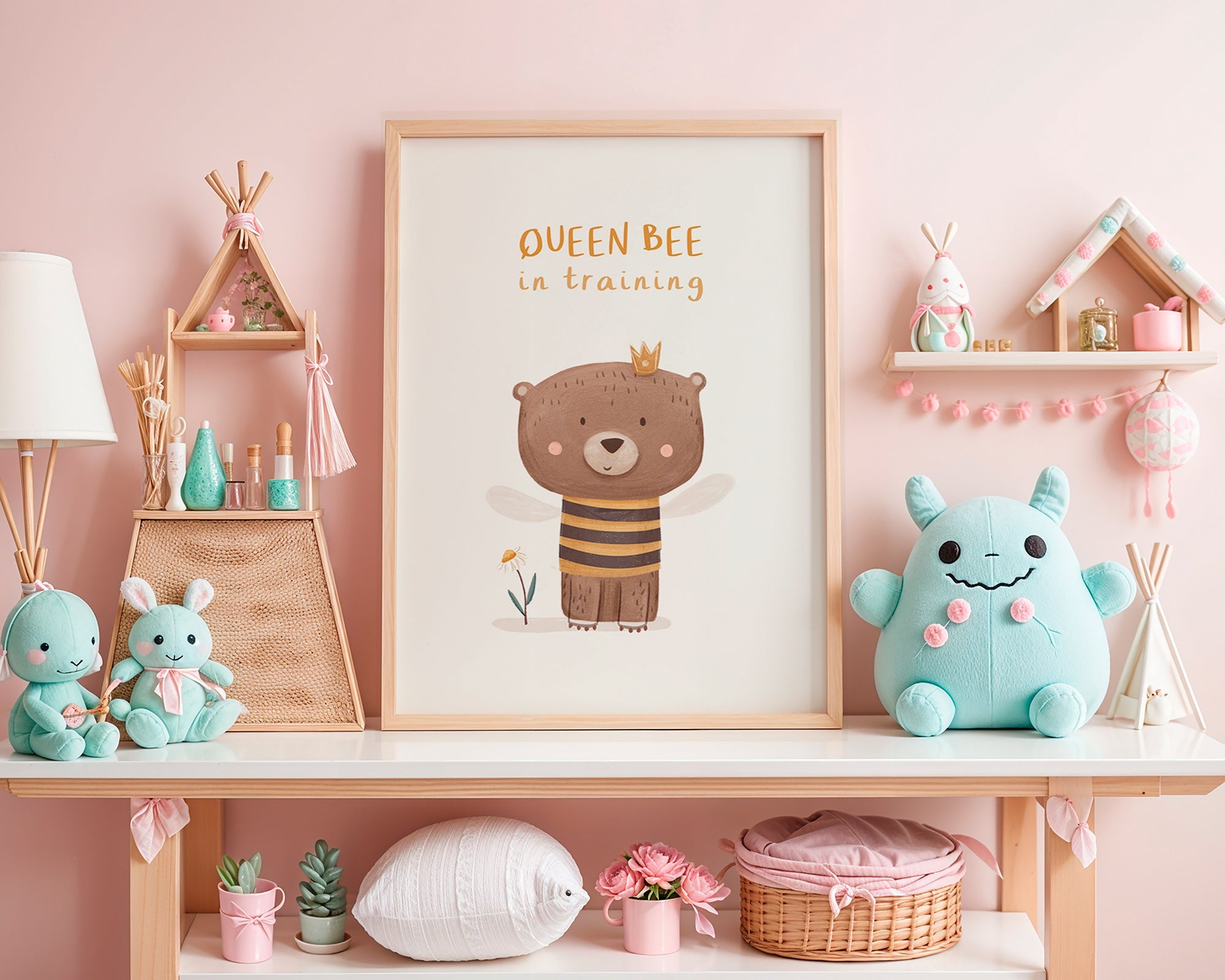 Children's print bear as bee