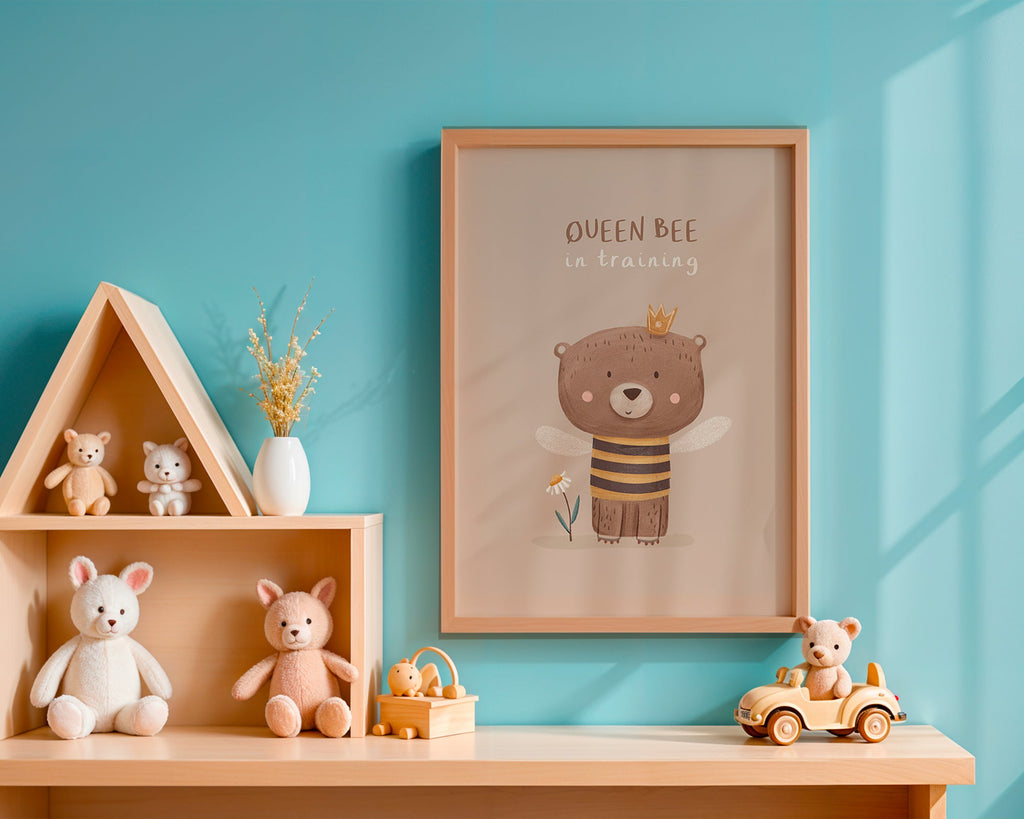 Children's print bear dressed as queen bee