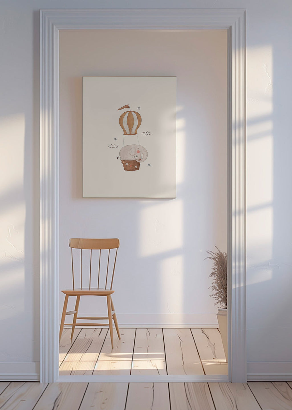 Children's elephant balloon print