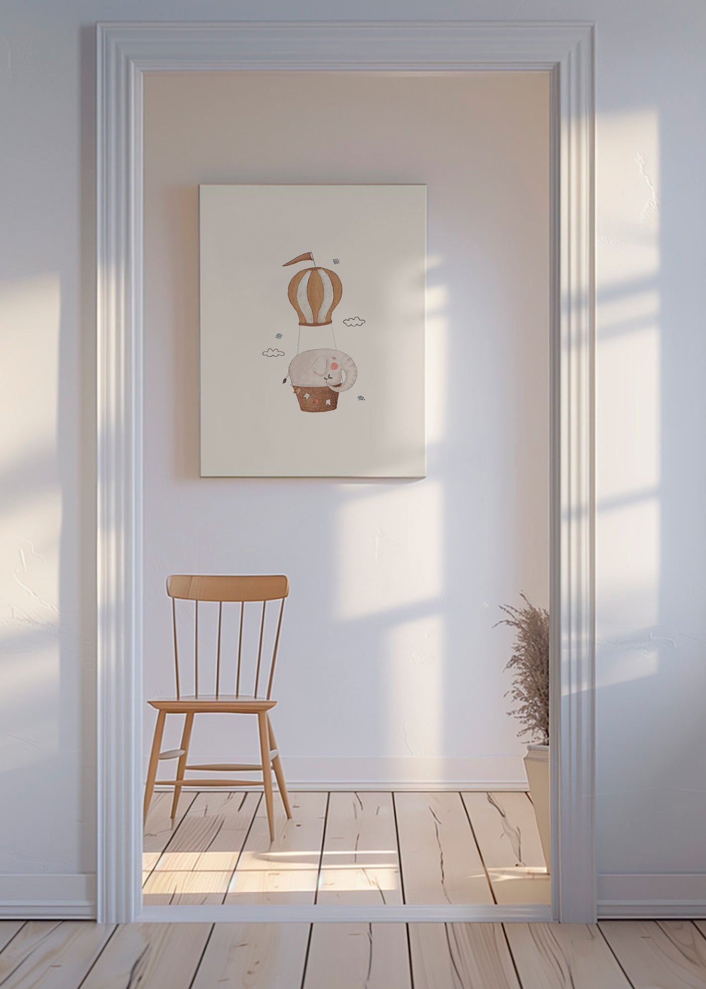 Children's elephant balloon print