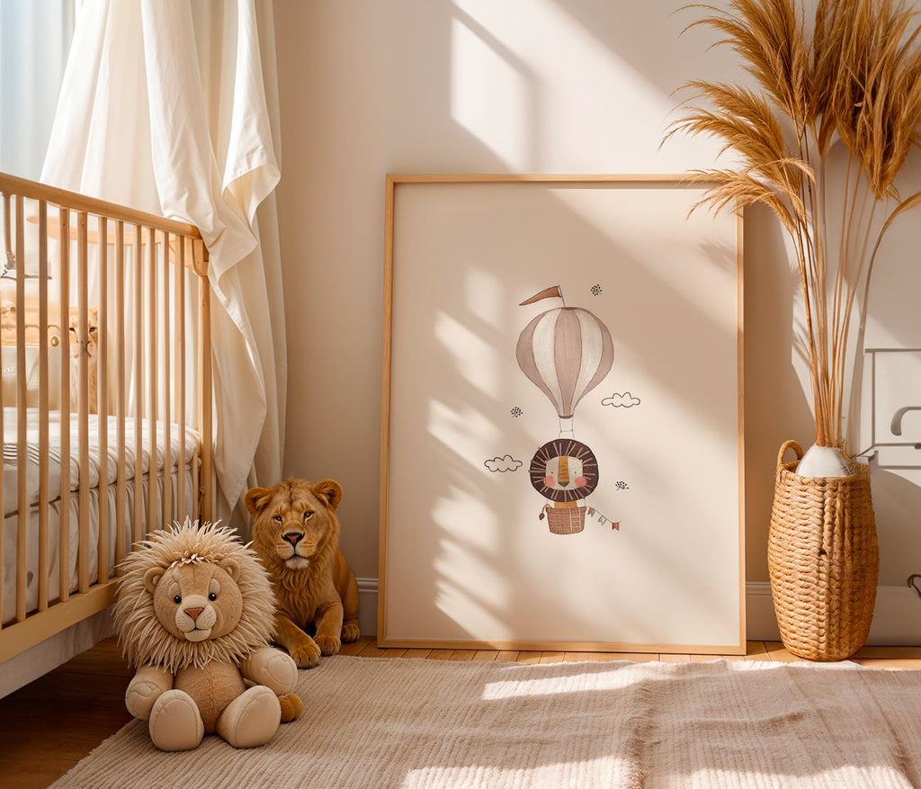 Children's print: balloon lion