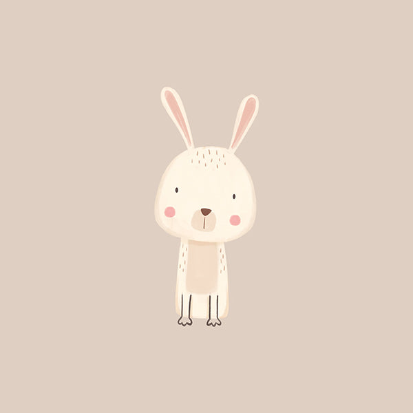Children's rabbit print minimal beige background