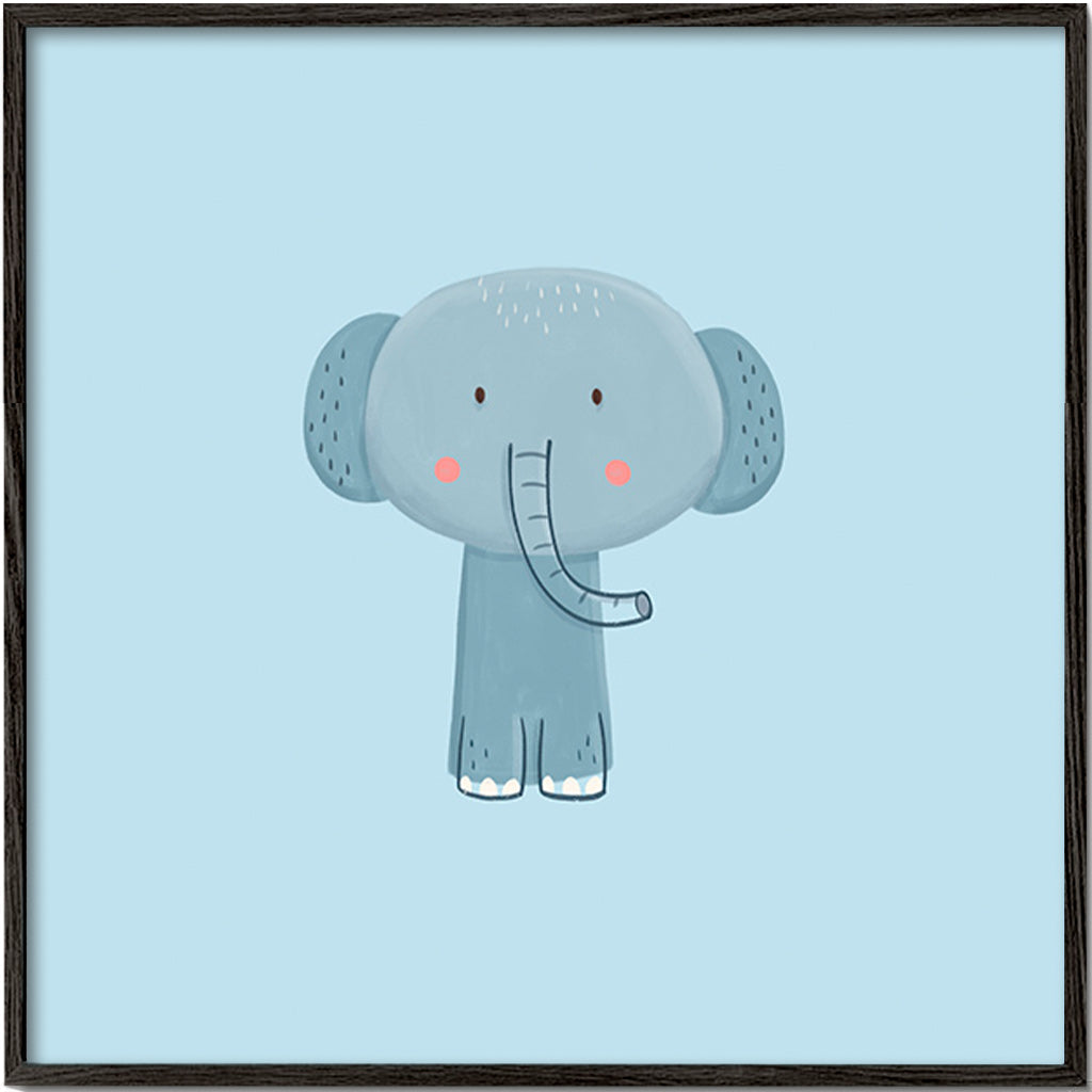 Children's print: cute blue elephant