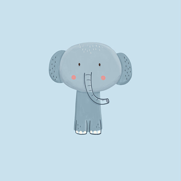 Children's print: cute blue elephant