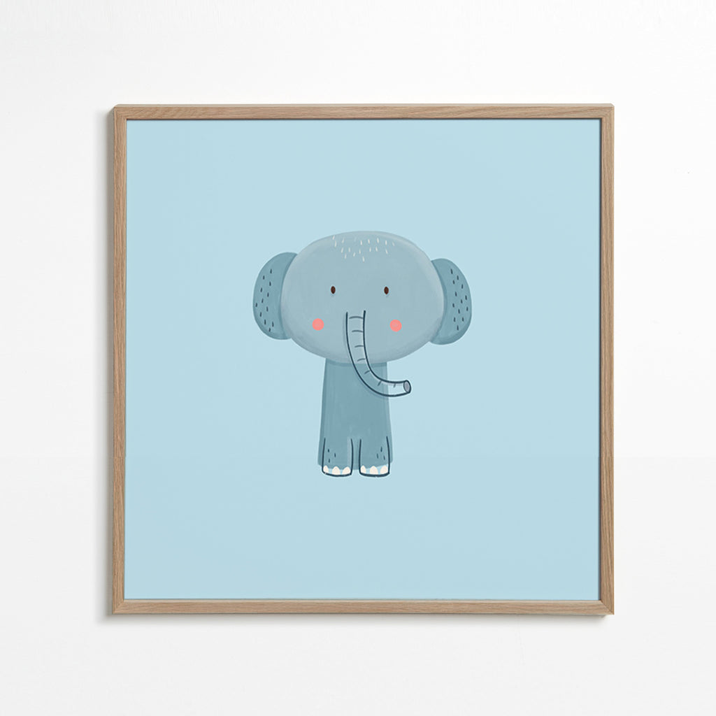 Children's print: cute blue elephant
