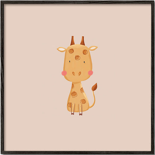 Lámina infantil con jirafa minimalista – Black Frame