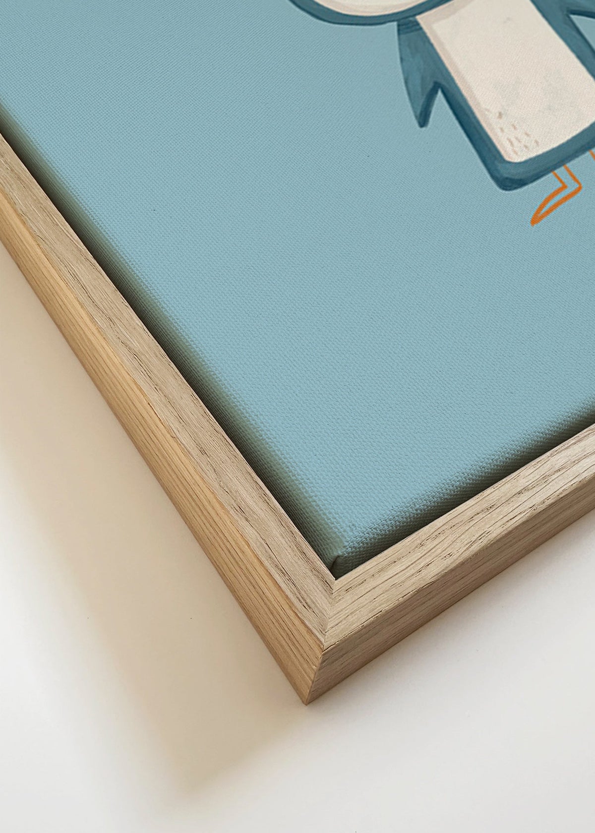 Artwork penguin illustration on blue background