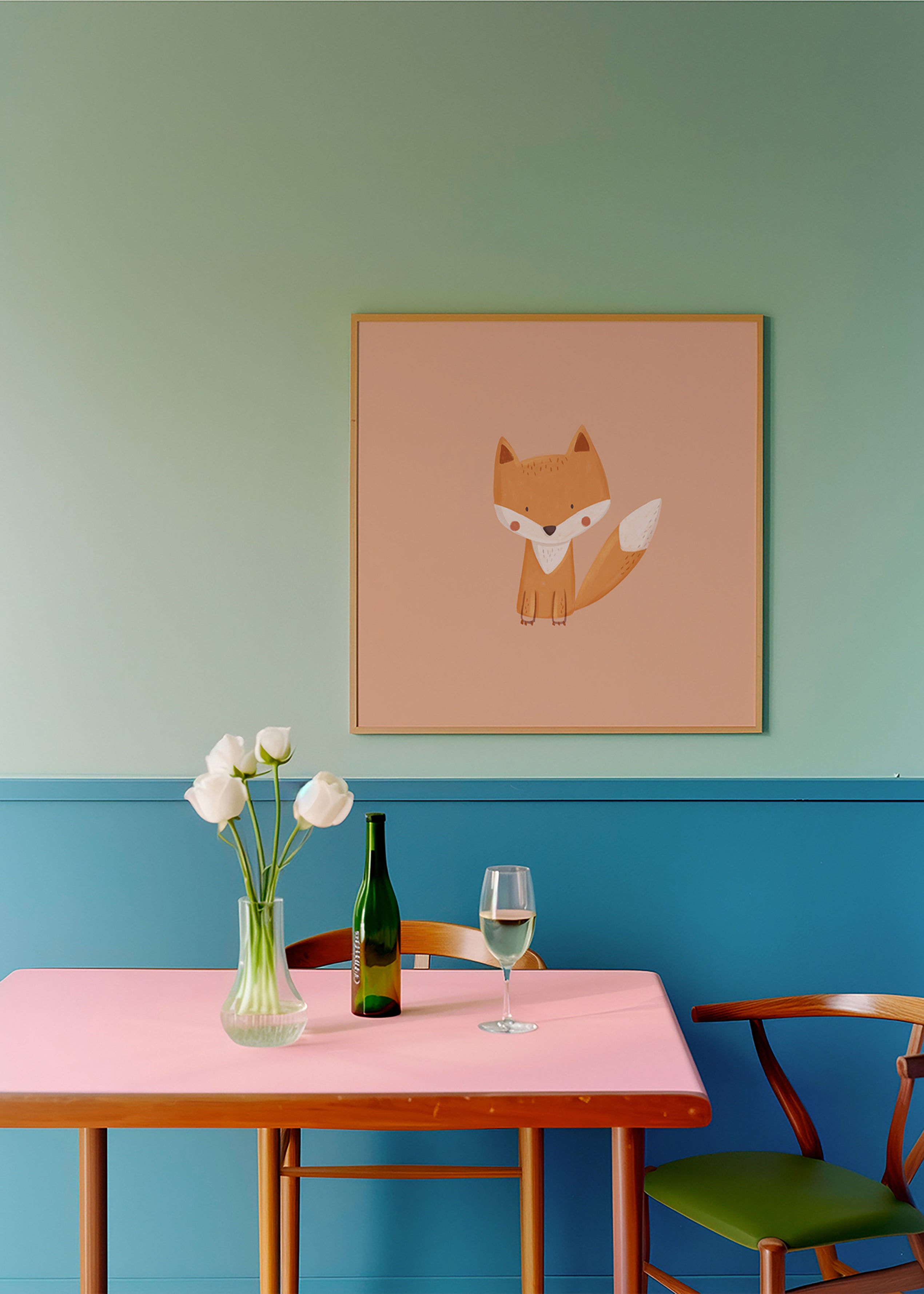 Children's print playful fox